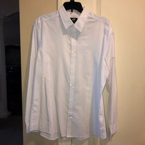 H&M Men’s White Dress Long Sleeve Shirt Size Large